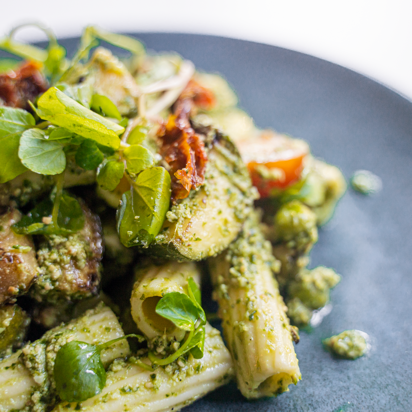 Asparagus & Kale Pesto Tortiglioni
