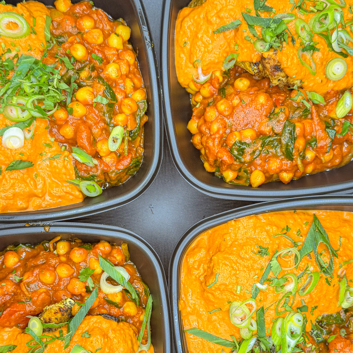 Chicken Tikka, Chickpea Chana Saag