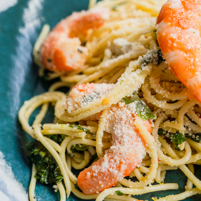 Chilli Garlic King Prawn Sicilian Spaghetti