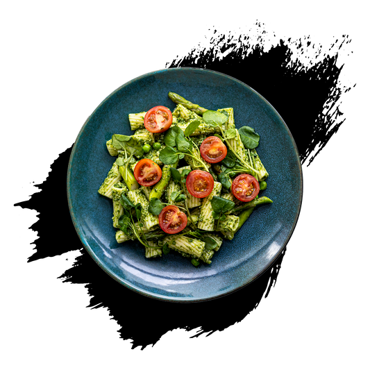 Asparagus & Kale Pesto Tortiglioni